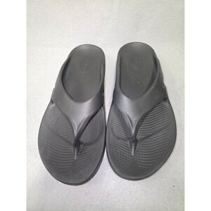 OOFOS OOlala Black OOfoam Thong Sandals Men's Size 11 Womens 13